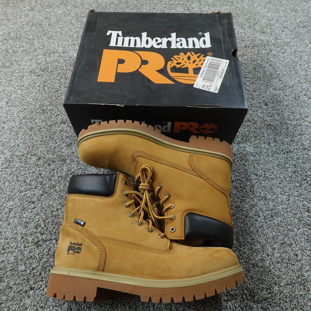 Timberland PRO Boots Mens 12 M Brown Direct Attach 6" Soft Toe Waterproof Work